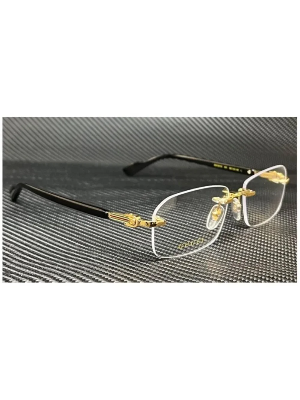 New Gucci Men  Black Gold Eyeglasses  56- 16- 140